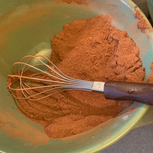 Flours being blended